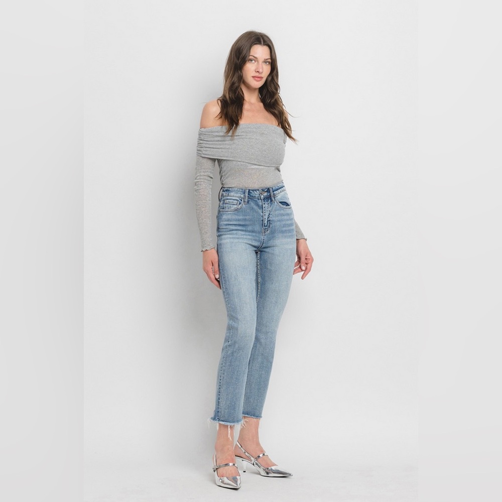 NWOT Super High Rise Slim Straight Crop Jeans from Vervet by Flying Monkey - Picture 3 of 12
